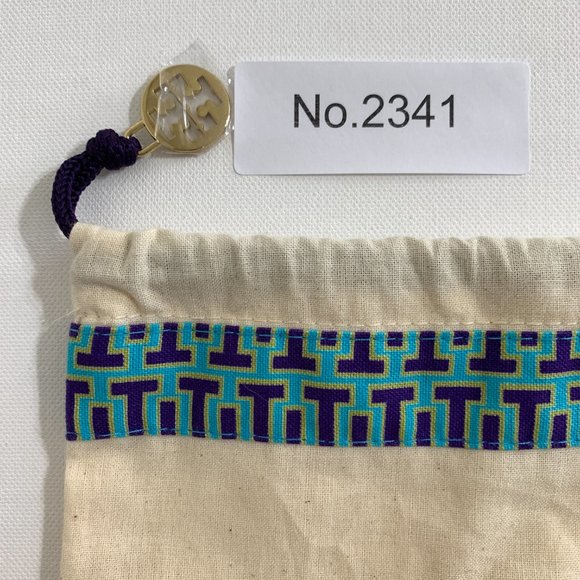 Tory Burch Dust Bag Only for Small Handbag Cotton Blue Pattern Patched 15 x 12 - Picture 10 of 10